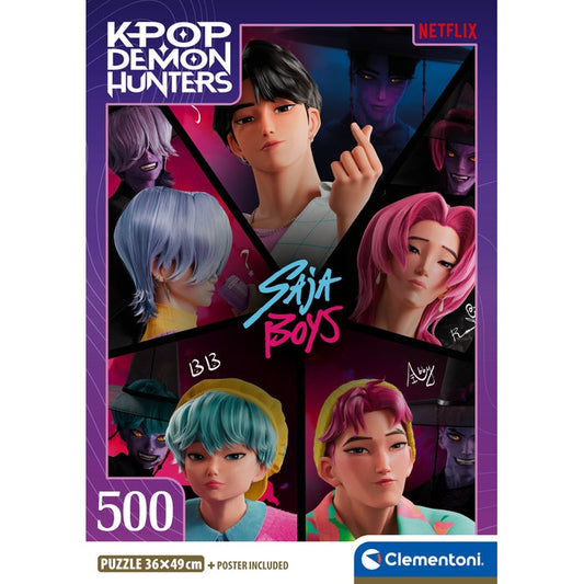 Puzzle KPop Demon Hunters Saja Boys - Clementoni - 500 Peças