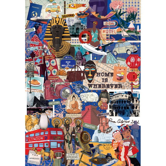 Puzzle More is More Travel & Cultures - Clementoni - 1000 Peças, colagem de viagens e culturas