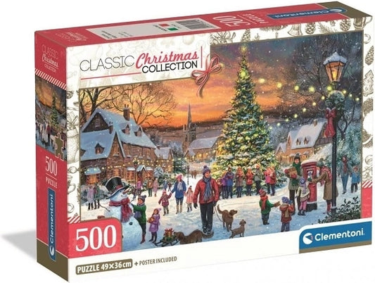 Caixa do puzzle Clementoni Christmas Magic Moments 500 peças Classic Christmas Collection