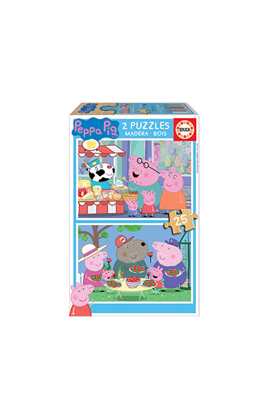 Puzzle Peppa Pig em Madeira - Educa - 2x25 Peças