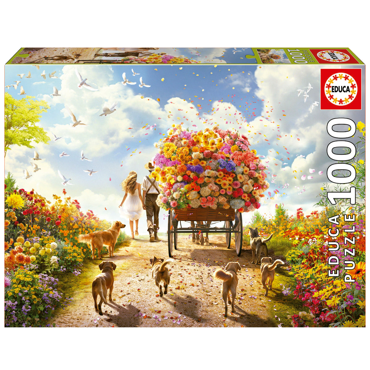 Puzzle Carro de Flores - Educa - 1000 Peças
