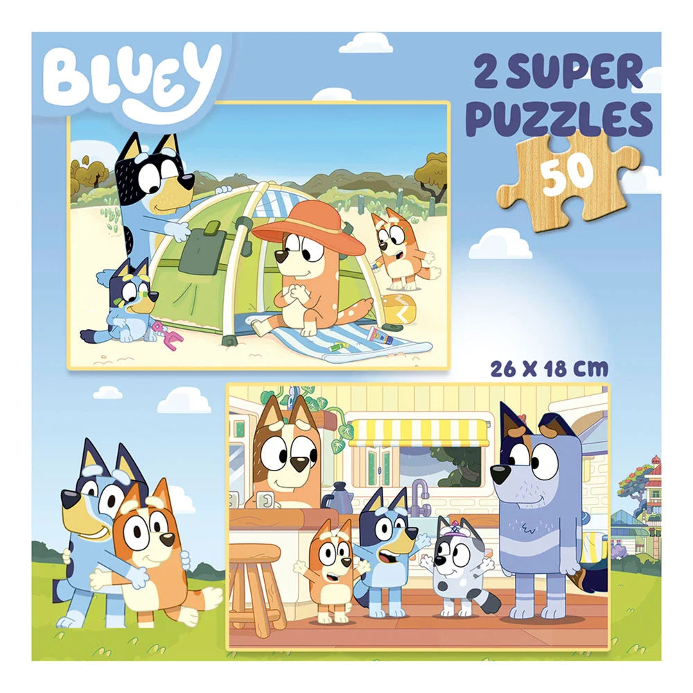 Bluey 2 in 1 Holzpuzzle – Educa – 2x50 Teile