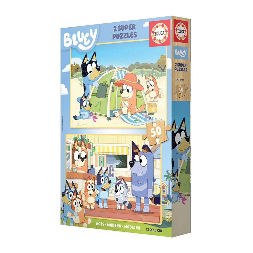Bluey 2 in 1 Holzpuzzle – Educa – 2x50 Teile