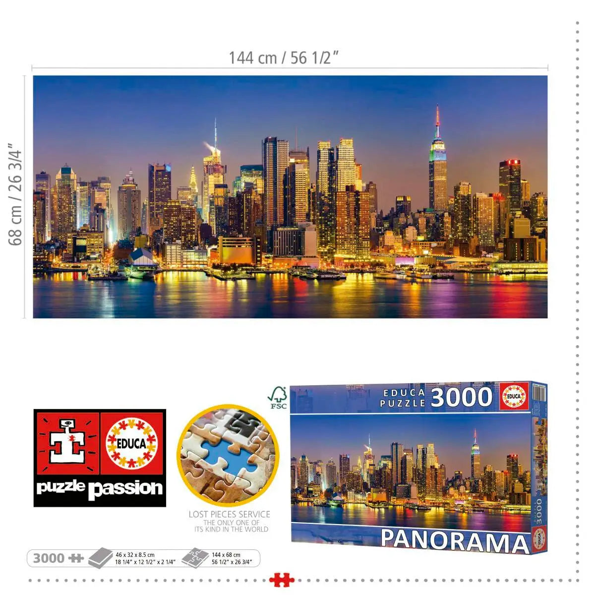 Puzzle Nova Iorque à Noite – Educa - 3000 peças