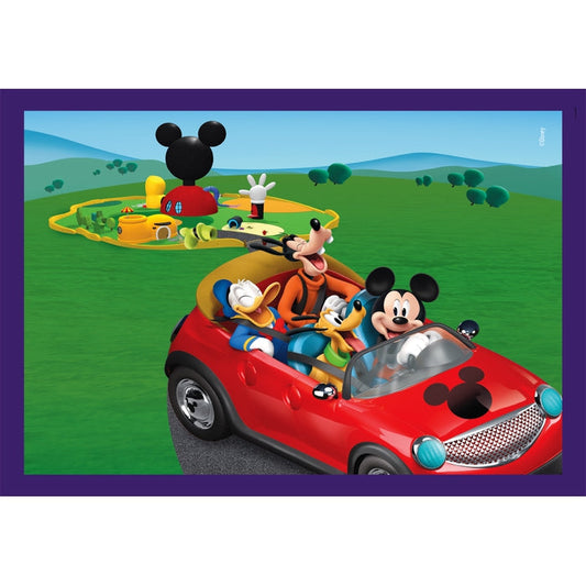 Puzzle 4 em 1 Mickey Mouse Clubhouse da Clementoni montado, imagem completa (4 puzzles progressivos)