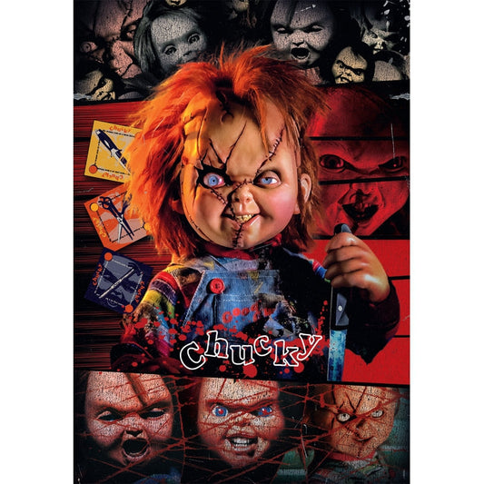 Puzzle Chucky, Horror Movies da Clementoni montado, imagem completa (1000 peças)