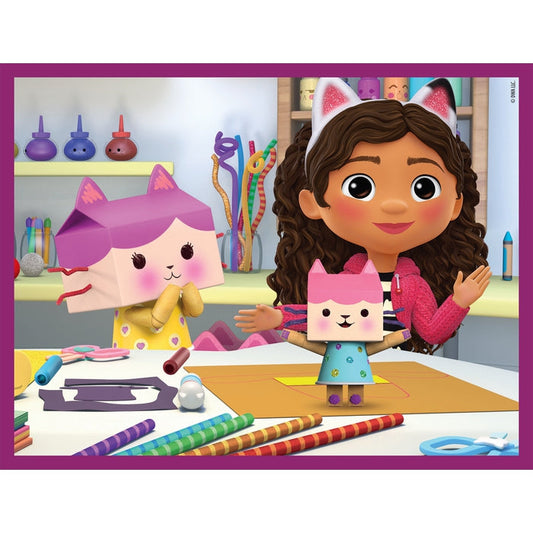 Puzzle de Cubos Gabby's Dollhouse da Clementoni montado, imagem completa (12 cubos)