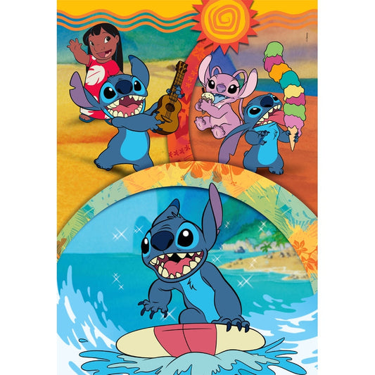 Puzzle Disney Stitch da Clementoni montado, imagem completa (104 peças)