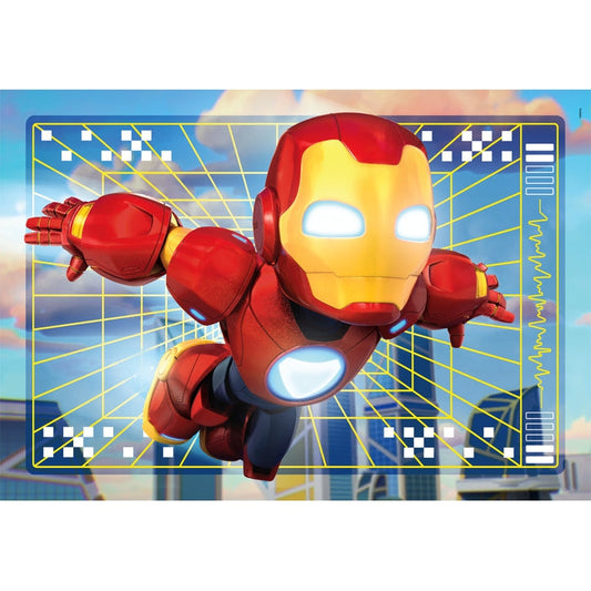 Puzzle Iron Man da Clementoni montado, imagem completa (2 puzzles de 20 peças)