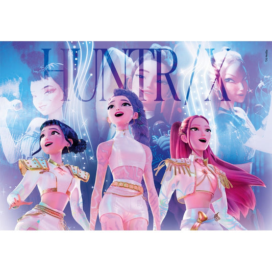 Puzzle KPop Demon Hunters HUNTR/X em Palco da Clementoni montado, imagem completa (104 peças)