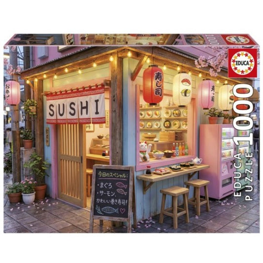 Puzzle Sushi Kawaii da Educa com 1000 peças, uma boa imagem para o primeiro puzzle de adulto