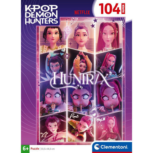 Puzzle KPop Demon Hunters HUNTR/X Retratos Super - Clementoni - 104 Peças