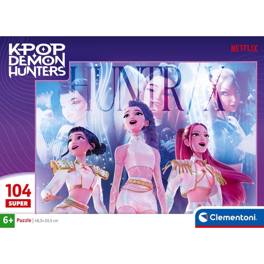 Puzzle KPop Demon Hunters HUNTR/X em Palco Super - Clementoni - 104 Peças