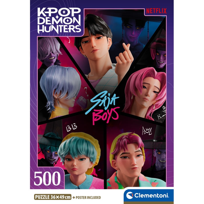Puzzle KPop Demon Hunters Saja Boys - Clementoni - 500 Peças