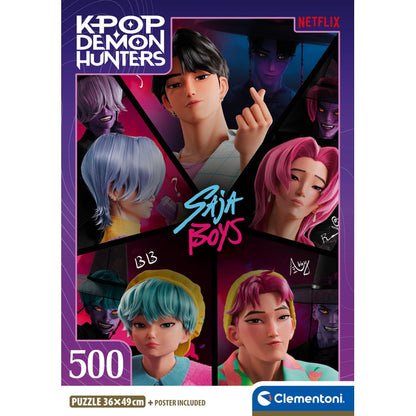 Puzzle KPop Demon Hunters Saja Boys - Clementoni - 500 Peças