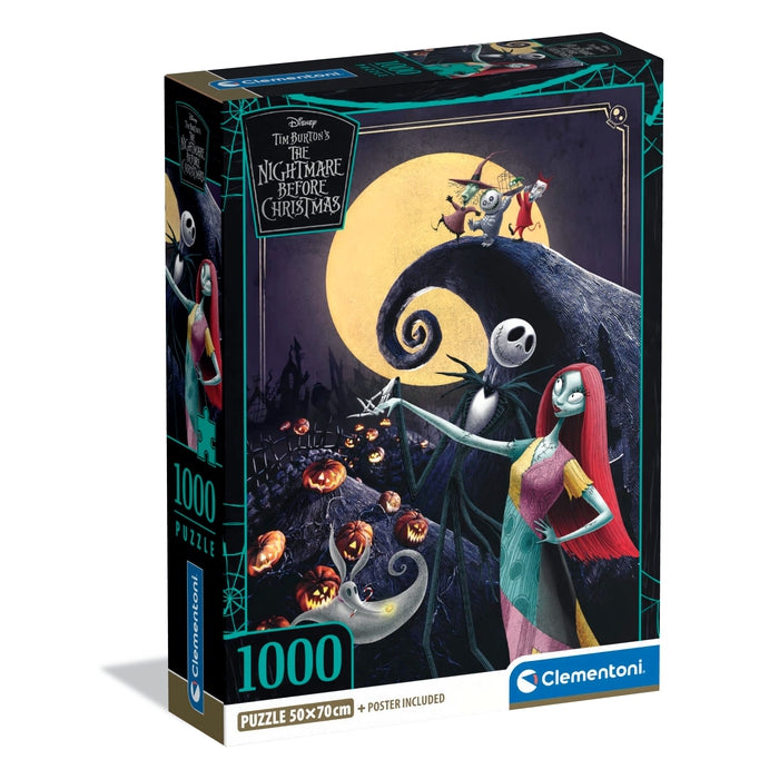 Puzzle Disney Nightmare Before Christmas - Clementoni - 1000 Peças, caixa do puzzle oficial Disney