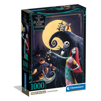 Puzzle Disney Nightmare Before Christmas - Clementoni - 1000 Peças, caixa do puzzle oficial Disney