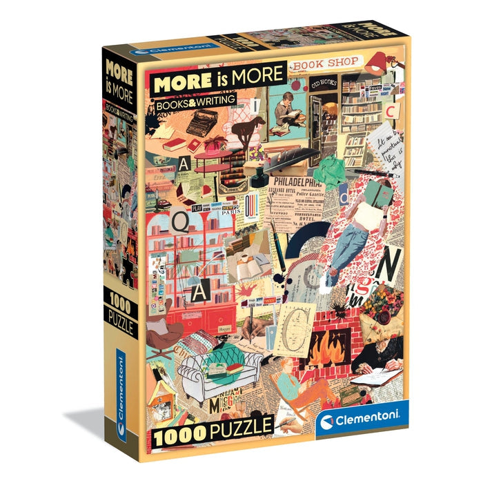 Puzzle More is More Books & Writing - Clementoni - 1000 Peças, caixa compacta