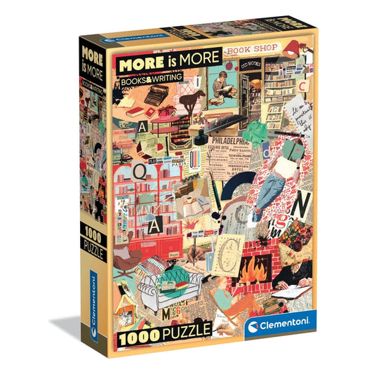 Puzzle More is More Books & Writing - Clementoni - 1000 Peças, caixa compacta