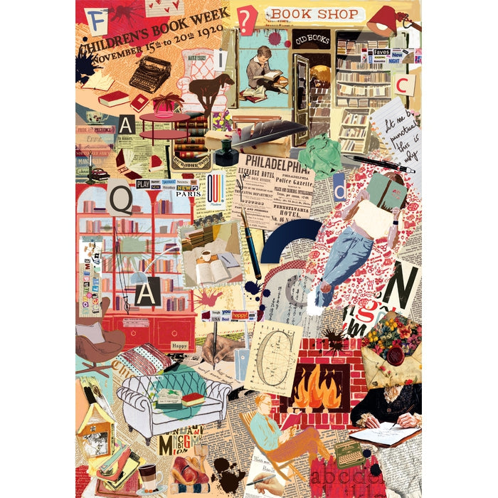 Puzzle More is More Books & Writing - Clementoni - 1000 Peças, colagem de livros e escrita
