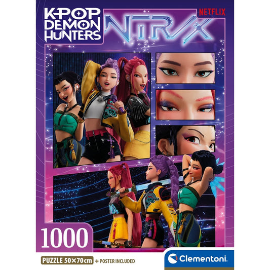 Puzzle KPop Demon Hunters HUNTR/X Collage - Clementoni - 1000 Peças