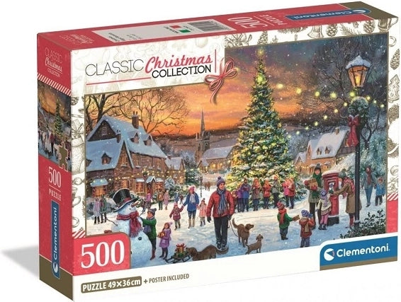 Caixa do puzzle Clementoni Christmas Magic Moments 500 peças Classic Christmas Collection