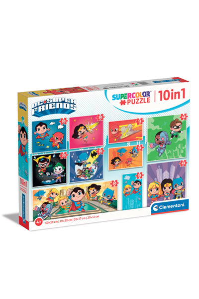 Puzzle 10 em 1 DC Super Friends - Clementoni