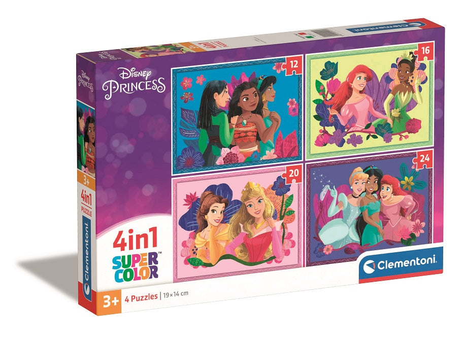 Puzzle 4 em 1 Princesas Disney - Clementoni