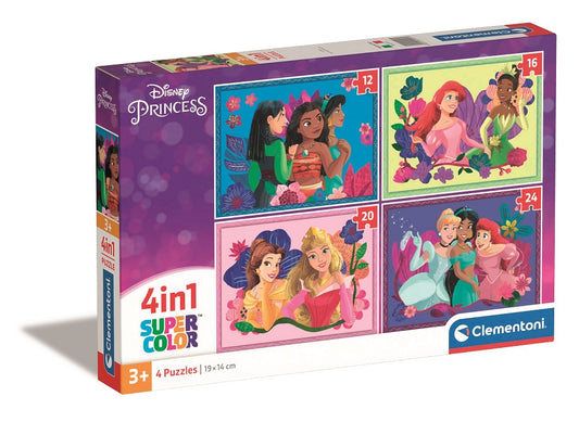Puzzle 4 en 1 Princesas Disney - Clementoni