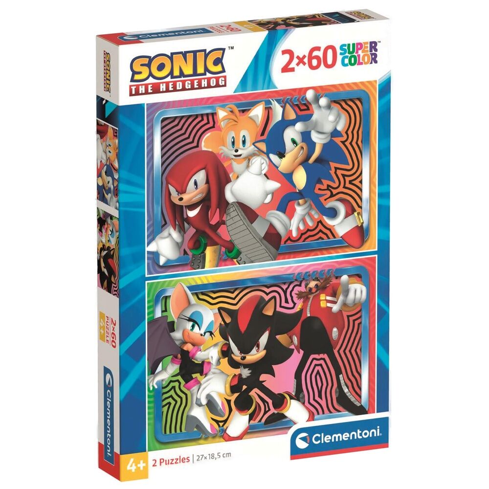 Puzzle Sonic - Clementoni - 2x60 Peças