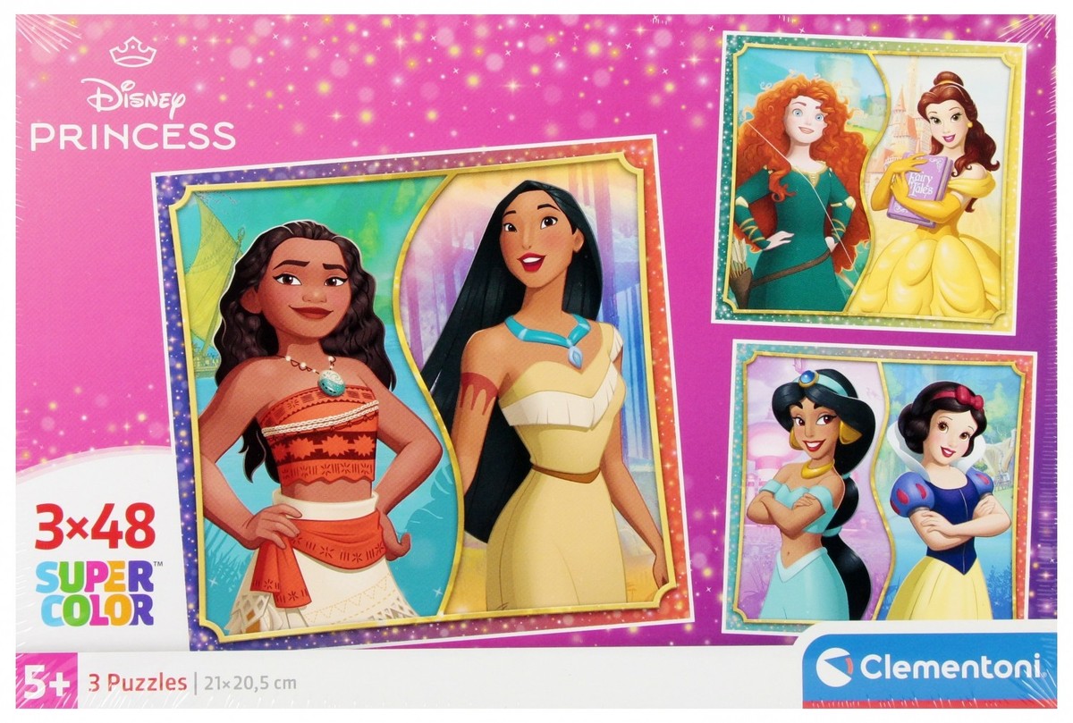 Puzzle Disney Princess - Clementoni - 3x48 Peças