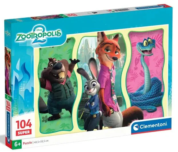 Puzzle Super Zootopia 2 - Clementoni - 104 Peças