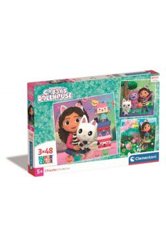 Puzzle Casa Bonecas da Gabby - Clementoni - 3x48 Peças