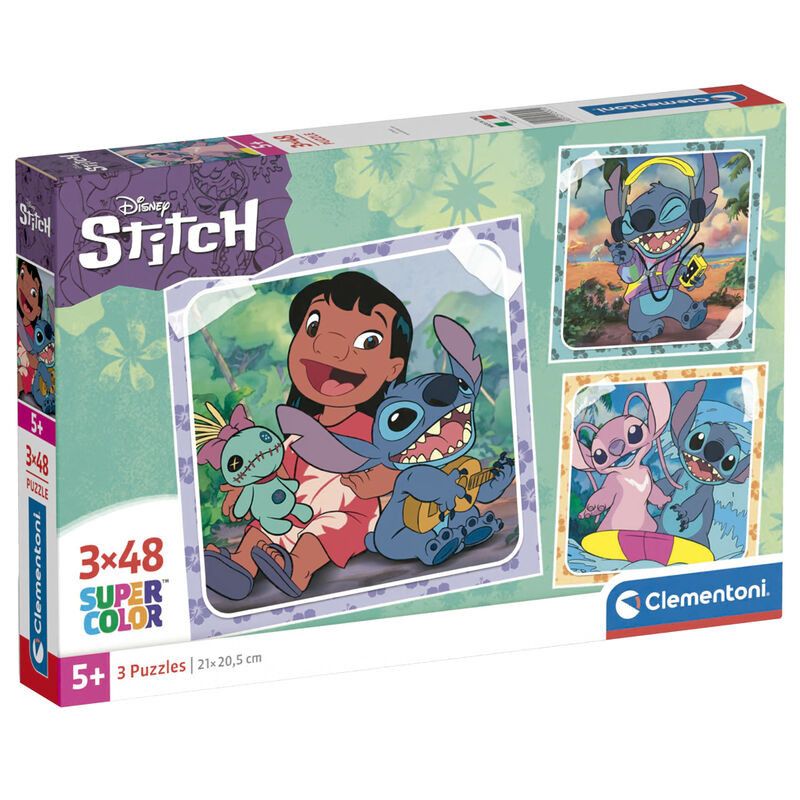 Puzzle Stitch Disney - Clementoni - 3x48 Peças