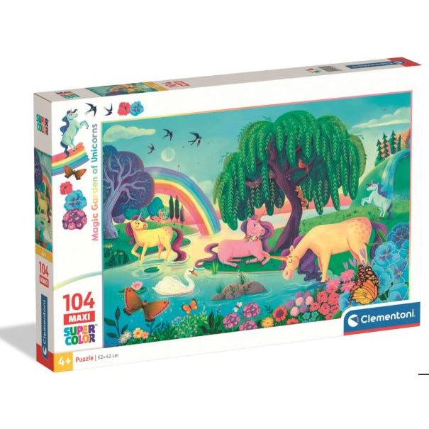 Puzzle Maxi Magic Garden of Unicorns - Clementoni - 104 piezas