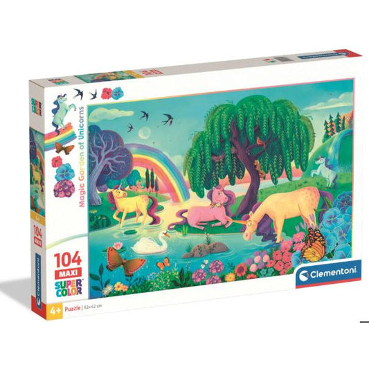 Maxi Magic Garden of Unicorns Puzzle - Clementoni - 104 Teile