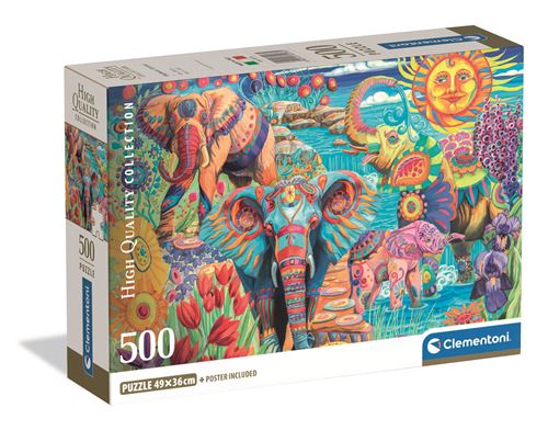 Puzzle Elephants Carnival - Clementoni - 500 Peças