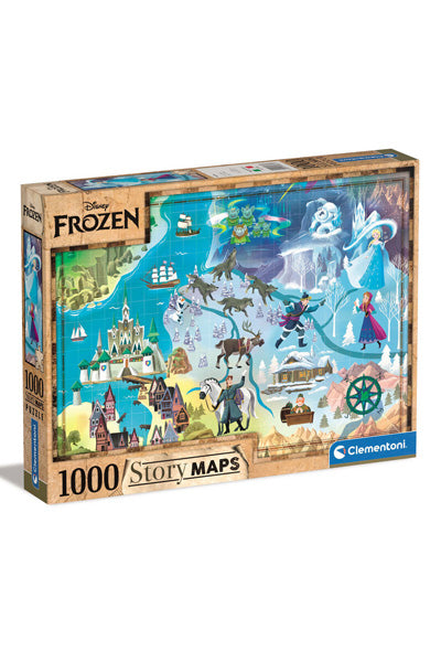 Puzzle Story Maps: Frozen - Clementoni - 1000 Peças