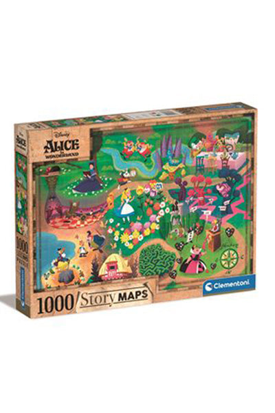 Puzzle Story Maps: Alice - Clementoni - 1000 Peças