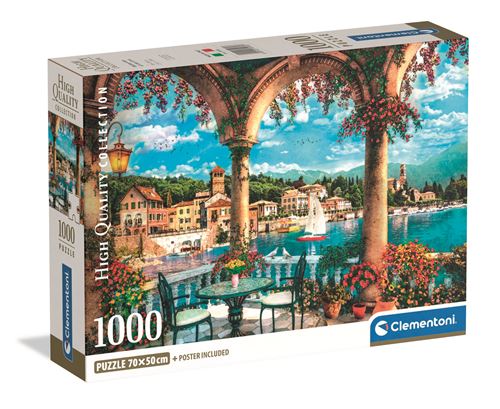 Puzzle Balcony View of Lake Como - Clementoni - 1000 Peças