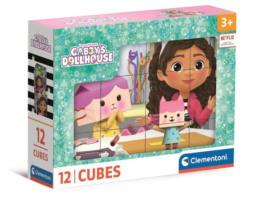 Puzzle de Cubos Gabby's Dollhouse - Clementoni - 12 Cubos