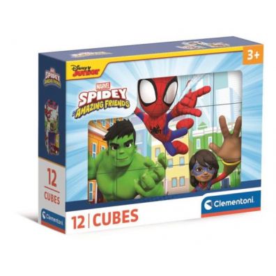 Puzzle de Cubos Spidey e Amigos - Clementoni - 12 Cubos
