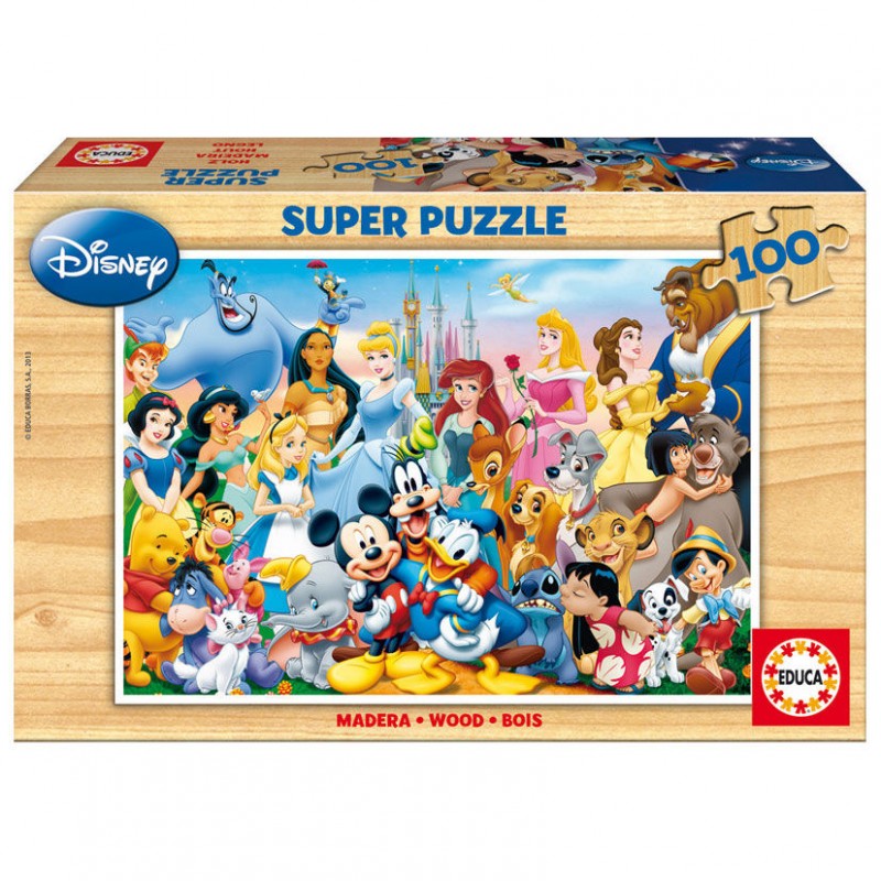 Puzzle Mundo Disney em Madeira - Educa - 100 Peças