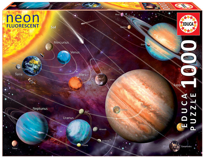 Puzzle Sistema Solar Neon Fluo - Educa - 1000 Peças