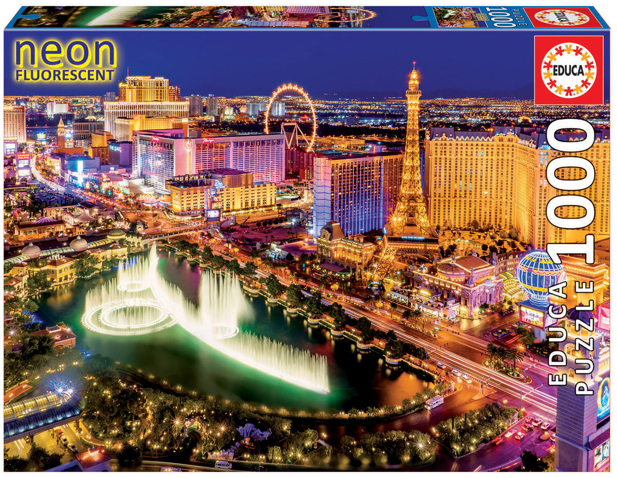 Puzzle Las Vegas Neon Fluo - Educa - 1000 Peças