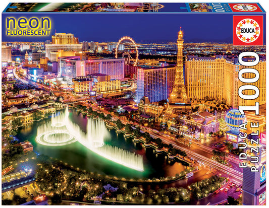 Puzzle Las Vegas Neón Fluor - Educa - 1000 Piezas