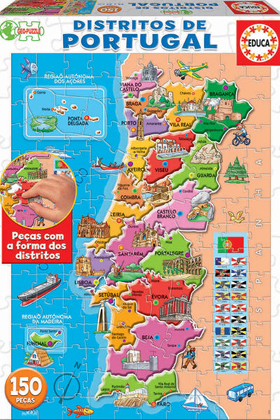 Puzzle Distritos de Portugal - Educa - 150 Piezas
