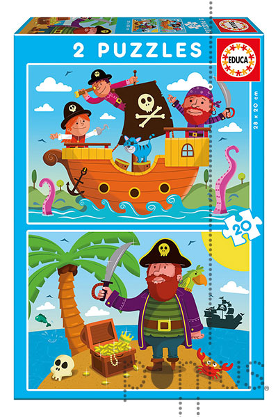 Puzzle Piratas - Educa - 2x20 Peças