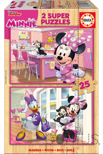 Puzzle Minnie de madera - Educa - 2x25 Piezas