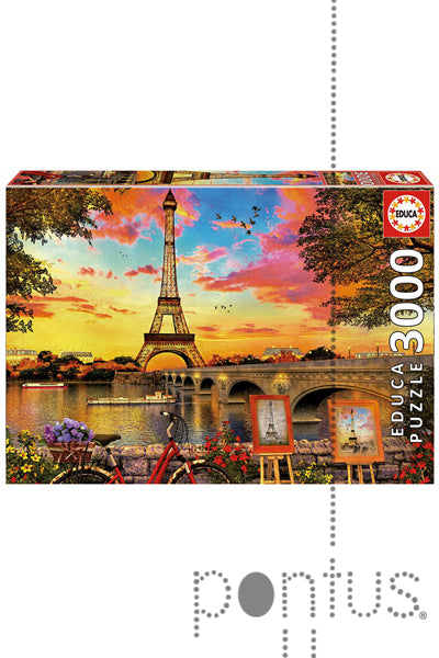 Puzzle Pôr de Sol em Paris - Educa - 3000 Peças